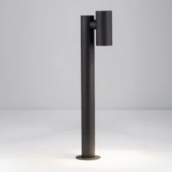 Lampioni Da Giardino-Selezionato da Mazzolaluce Lampione nero da giardino led 3000k cilindrico moderno