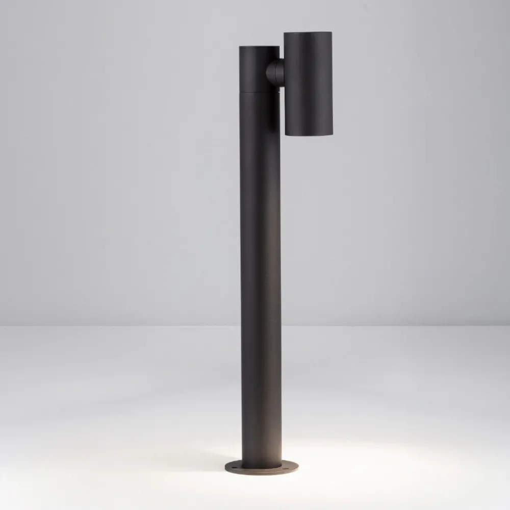 Lampioni Da Giardino-Selezionato da Mazzolaluce Lampione nero da giardino led 3000k cilindrico moderno