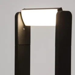 Lampioni Da Giardino-Selezionato da Mazzolaluce Lampione nero da giardino moderno led 3000k forma rettangolare