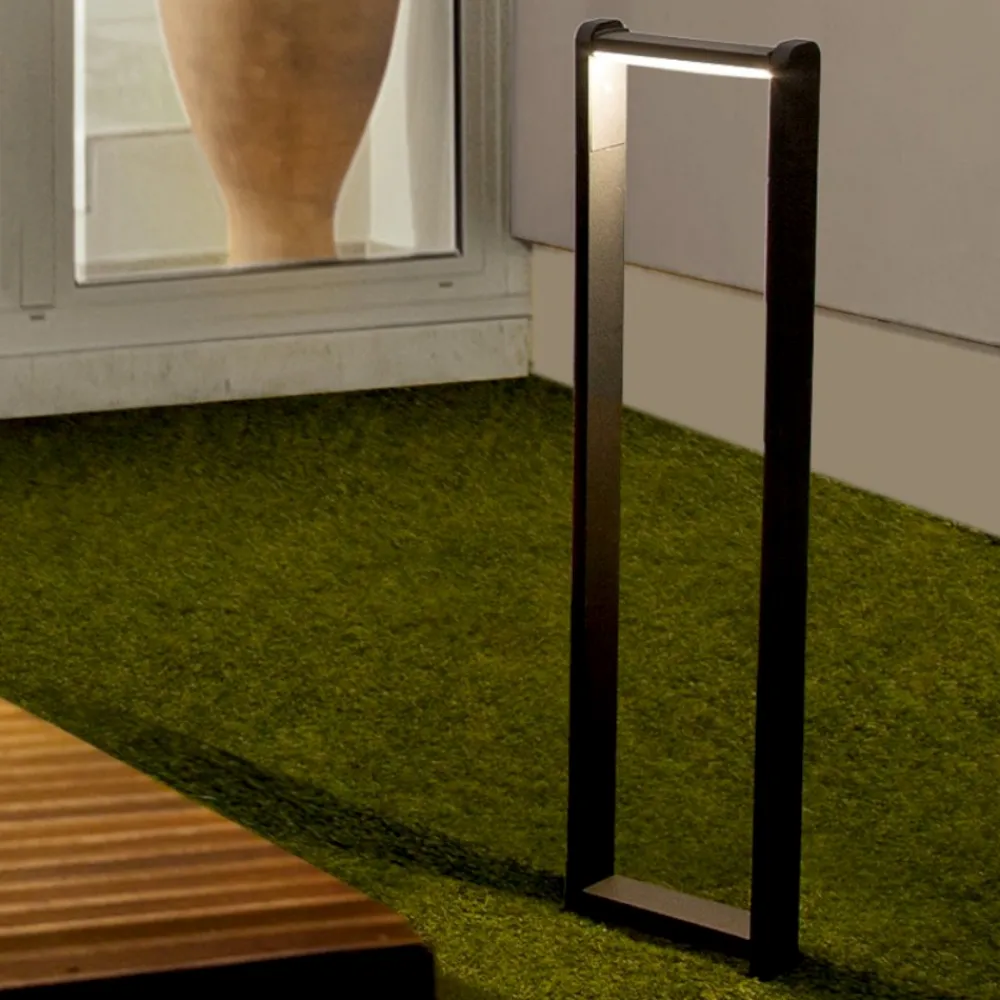 Lampioni Da Giardino-Selezionato da Mazzolaluce Lampione nero da giardino moderno led 3000k forma rettangolare