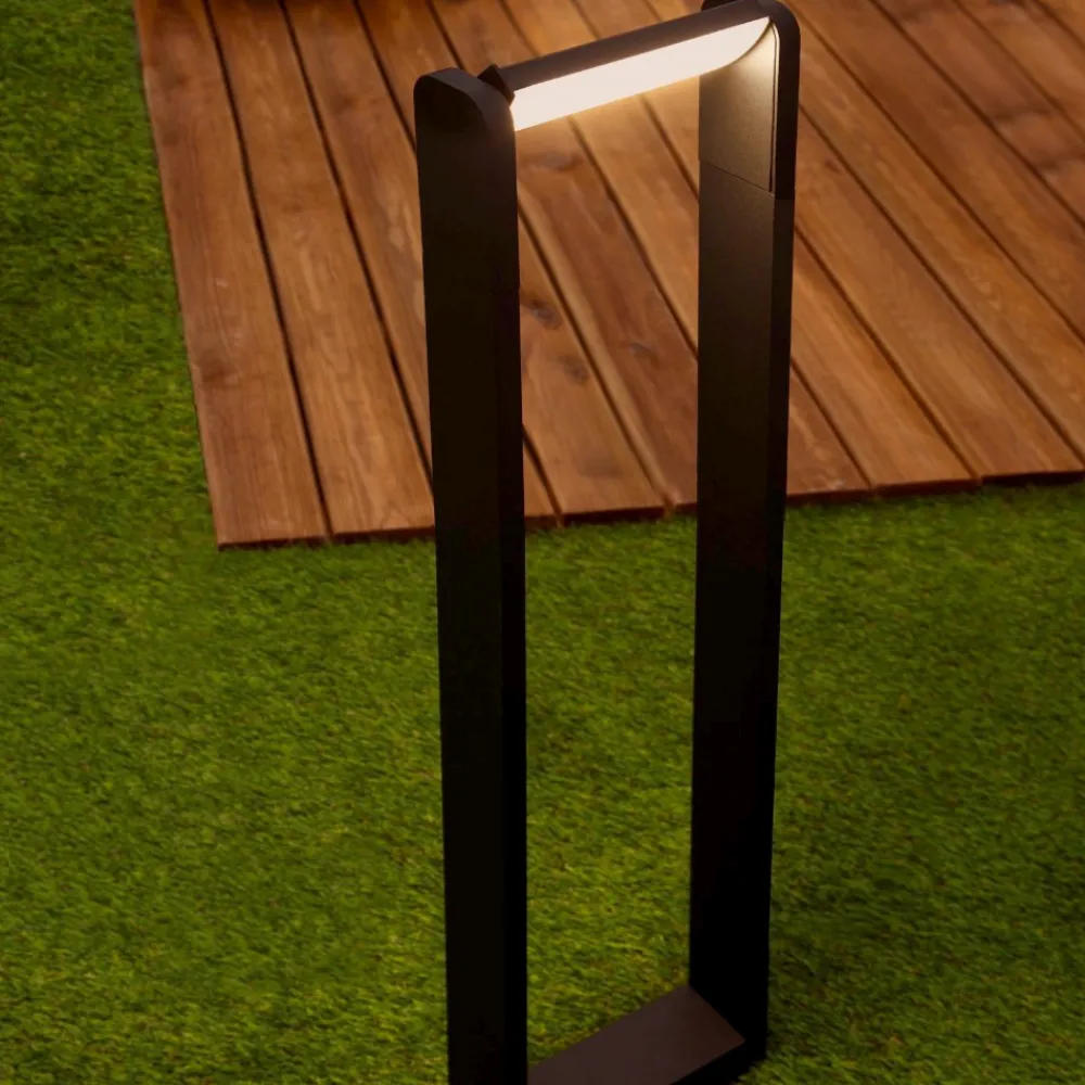 Lampioni Da Giardino-Selezionato da Mazzolaluce Lampione nero da giardino moderno led 3000k forma rettangolare