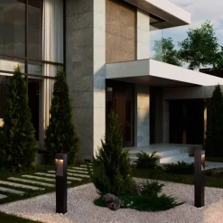Lampioni Da Giardino-Selezionato da Mazzolaluce Lampione nero design da giardino 60 cm led 7w 3000k moderno