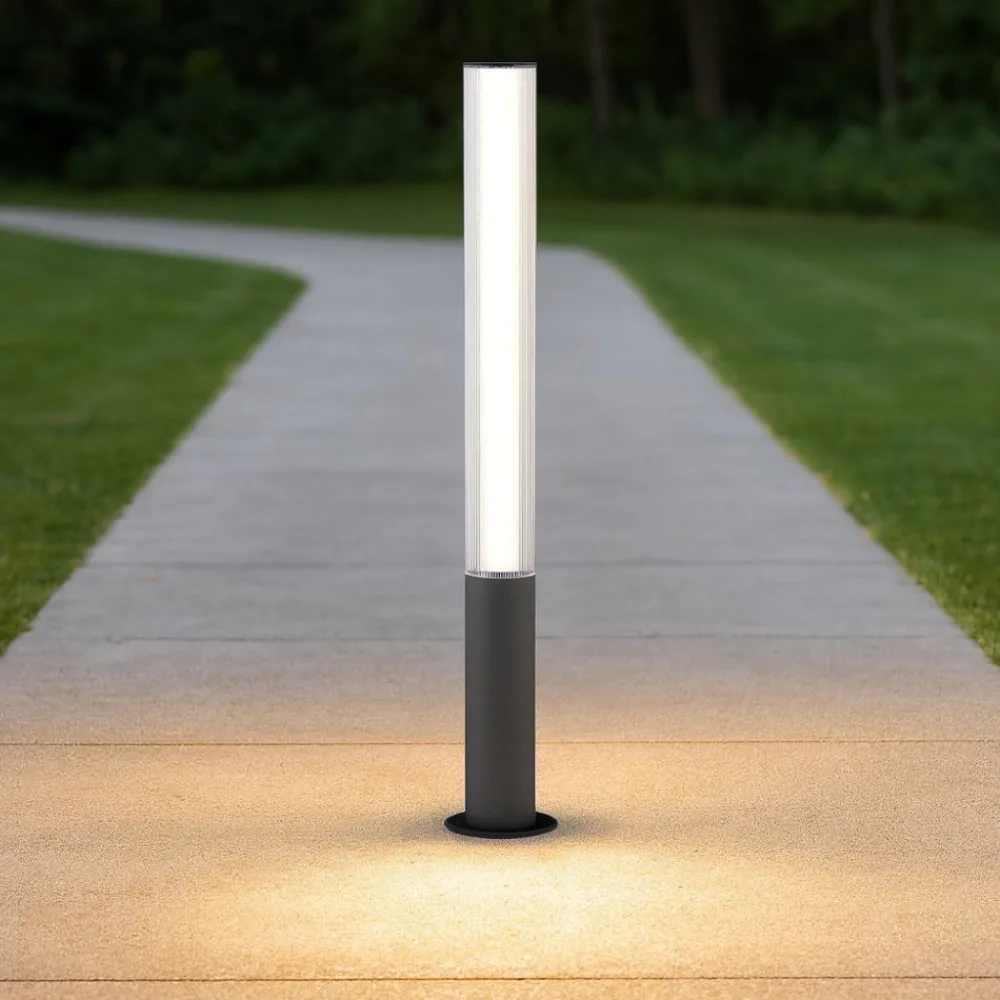 Lampioni Da Giardino-Selezionato da Mazzolaluce Lampione nero moderno ip65 tubolare led 25w per giardino