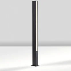 Lampioni Da Giardino-Selezionato da Mazzolaluce Lampione nero moderno rettangolare led 17w 3000k per giardino