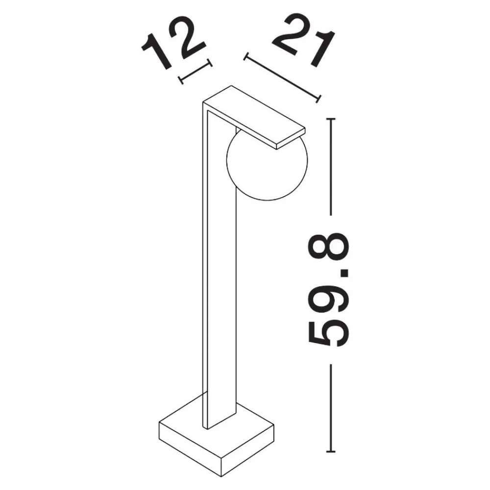 Lampioni Da Giardino-Selezionato da Mazzolaluce Lampione nero per esterni sfera vetro bianco moderno led 8w 3000k