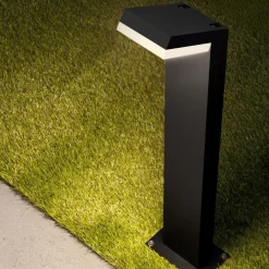 Lampioni Da Giardino-Selezionato da Mazzolaluce Lampione nero per giardino led 12w 3000k moderno rettangolare