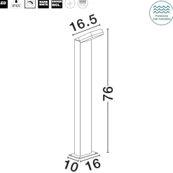 Lampioni Da Giardino-Selezionato da Mazzolaluce Lampione nero per giardino led 12w 3000k moderno rettangolare