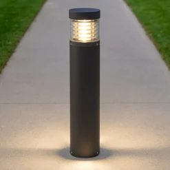 Lampioni Da Giardino-Selezionato da Mazzolaluce Lampione paletto antracite da giardino led 15w 3000k moderno