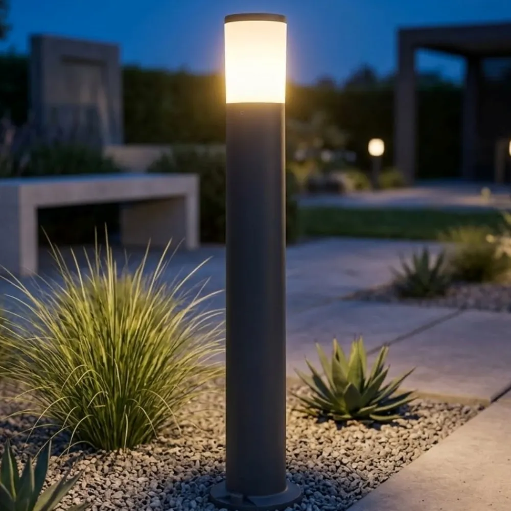 Lampioni Da Giardino-Top Light Lampione palo da giardino moderno nero anti corrosione loano