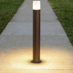 Lampioni Da Giardino-Selezionato da Mazzolaluce Lampione per esterni da giardino marrone cilindro corten