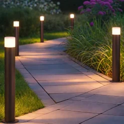 Lampioni Da Giardino-Selezionato da Mazzolaluce Lampione per esterni da giardino marrone cilindro corten