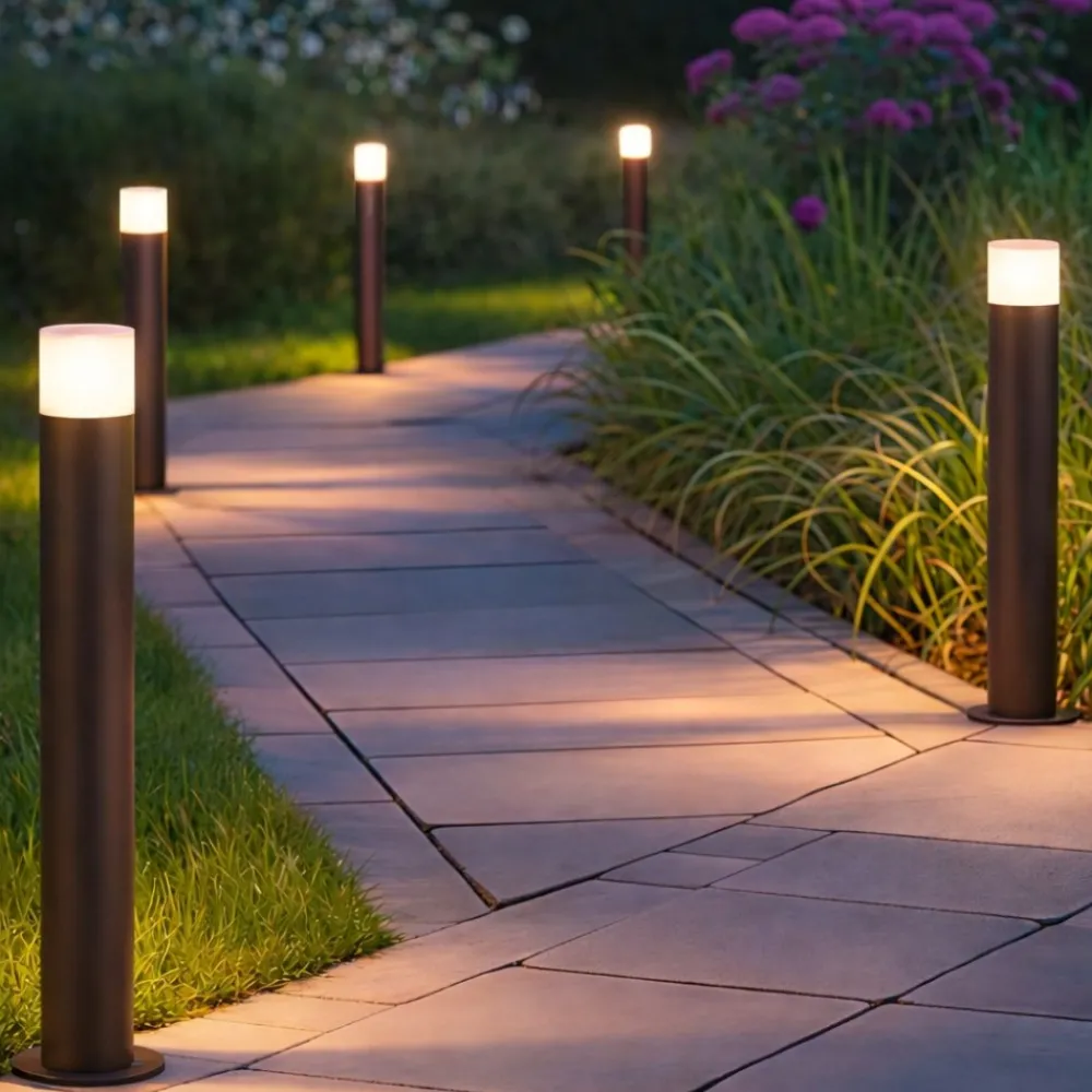 Lampioni Da Giardino-Selezionato da Mazzolaluce Lampione per esterni da giardino marrone cilindro corten