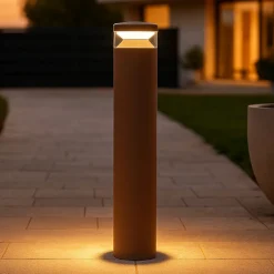 Lampioni Da Giardino-Ideal Lux Lampione per esterno boeing pt h070 marrone led 14w 3000k