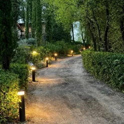 Lampioni Da Giardino-Ideal Lux Lampione per esterno boeing pt h070 marrone led 14w 3000k