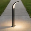 Lampioni Da Giardino-Selezionato da Mazzolaluce Lampione per esterno design curvo grafite led 15w 3000k ip65