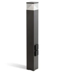 Lampioni Da Giardino-Selezionato da Mazzolaluce Lampione per esterno moderno grafite led 12w 3000k con due prese
