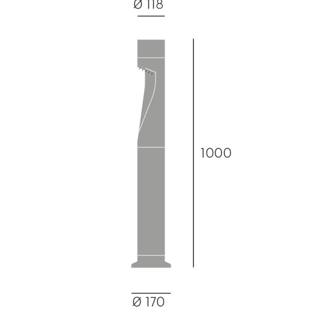 Lampioni Da Giardino-Selezionato da Mazzolaluce Lampione per giardino moderno grafite led 15w 4000k 90cm ip66