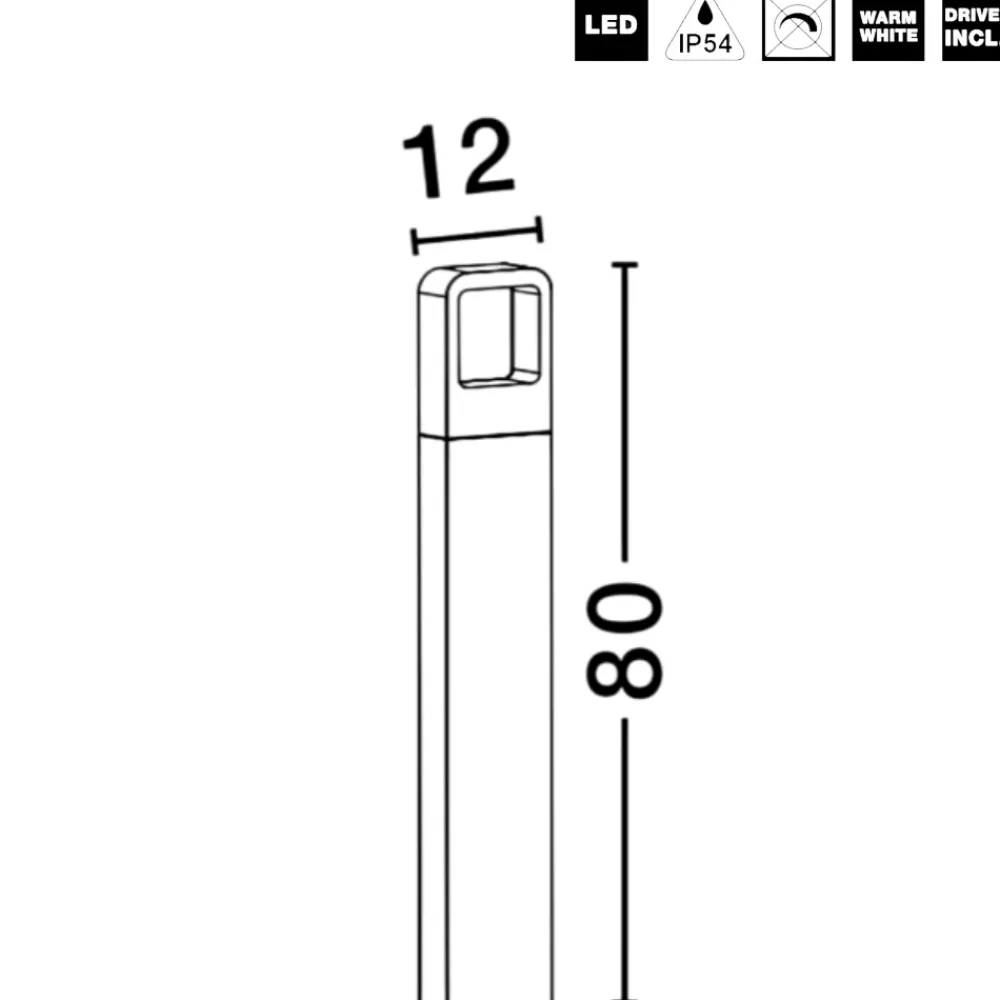 Lampioni Da Giardino-Selezionato da Mazzolaluce Lampione per giardino moderno grigio led 3000k a rettangolo smussato