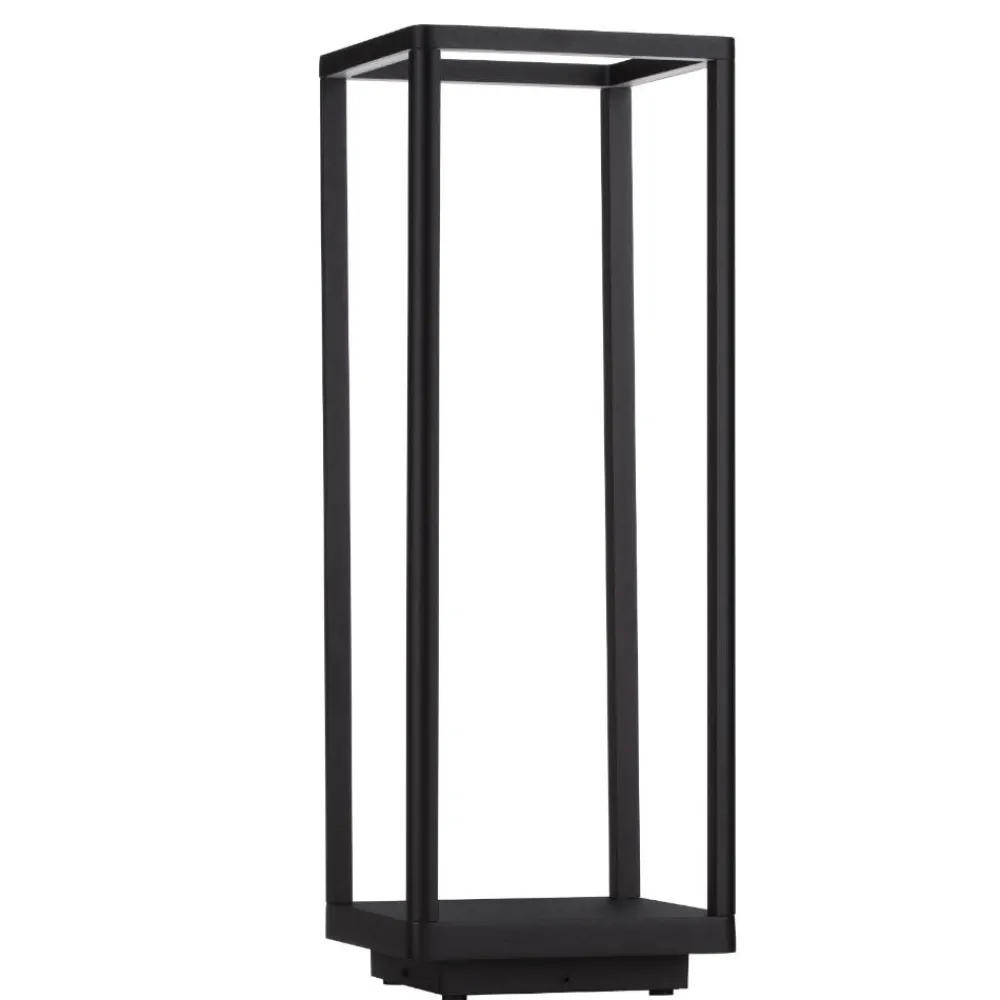 Lampioni Da Giardino-Selezionato da Mazzolaluce Lampione quadrato nero moderno da giardino led 9w 3000k