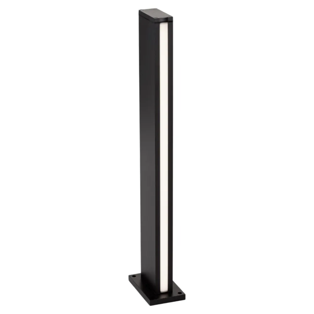 Lampioni Da Giardino-Selezionato da Mazzolaluce Lampione rettangolare nero moderno led 12w 3000k per esterno