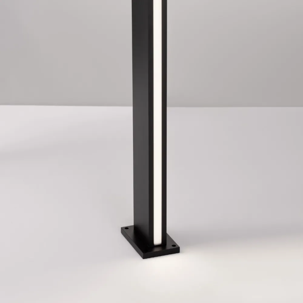 Lampioni Da Giardino-Selezionato da Mazzolaluce Lampione rettangolare nero moderno led 12w 3000k per esterno