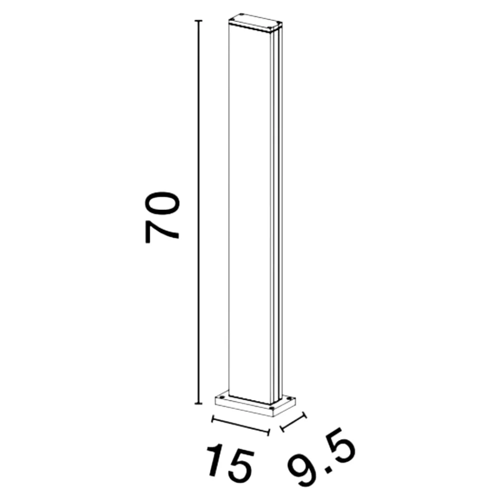 Lampioni Da Giardino-Selezionato da Mazzolaluce Lampione rettangolare nero moderno led 12w 3000k per esterno