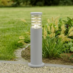 Lampioni Da Giardino-Ideal Lux Lampione tronco pt1 h40 bianco da giardino ip65 per esterni