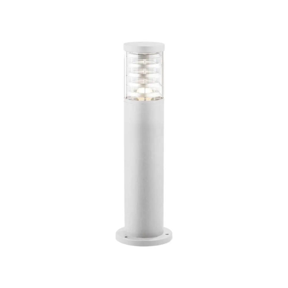 Lampioni Da Giardino-Ideal Lux Lampione tronco pt1 h40 bianco da giardino ip65 per esterni