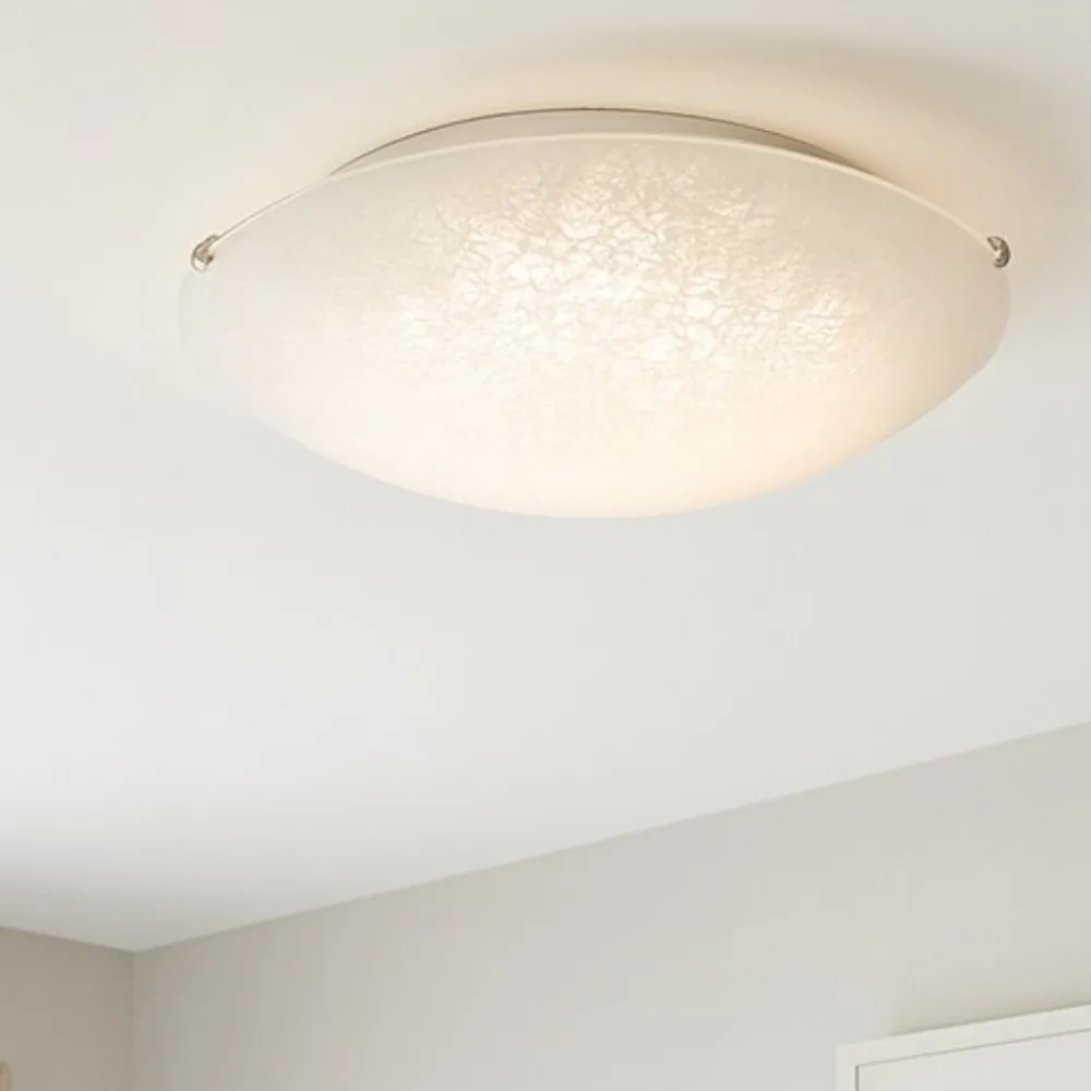 Plafoniere Moderne-Ideal Lux Lana pl3 plafoniera 40cm vetro serigrafato per camera da letto