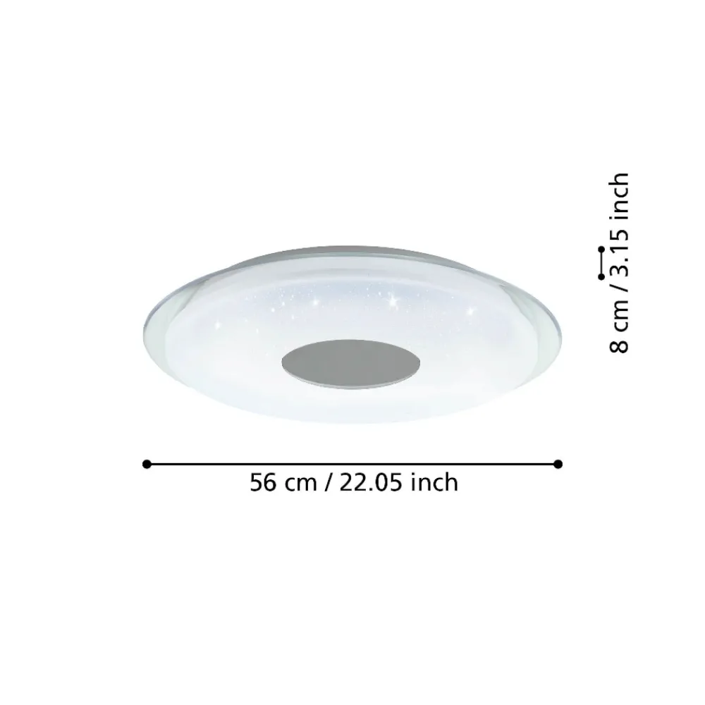 Plafoniere Moderne-Eglo Lanciano z plafoniera moderna 56cm led da 2700k a 6500k tondo