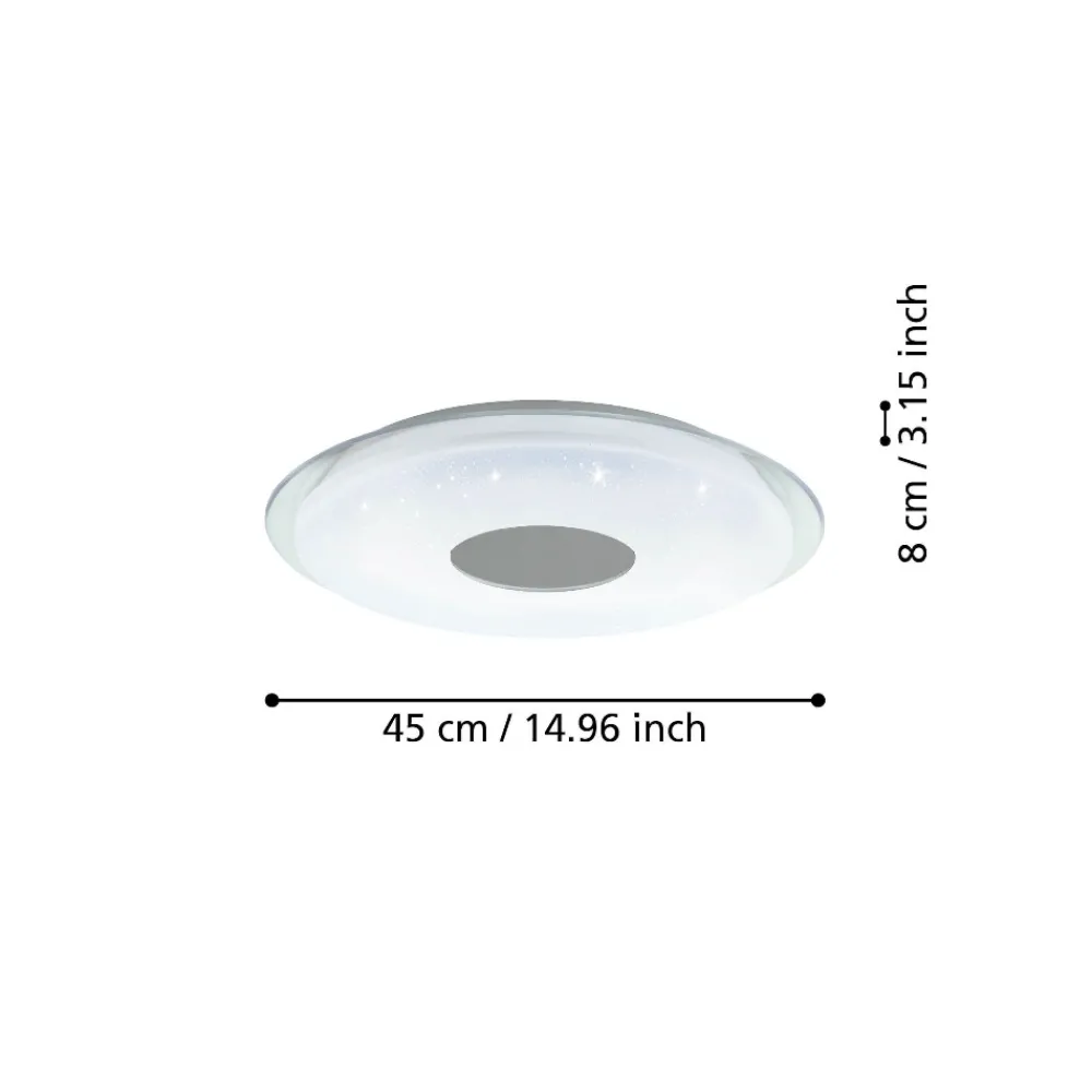 Plafoniere Moderne-Eglo Lanciano z plafoniera smart moderna 45cm dimmerabile da 2700k a 6500k