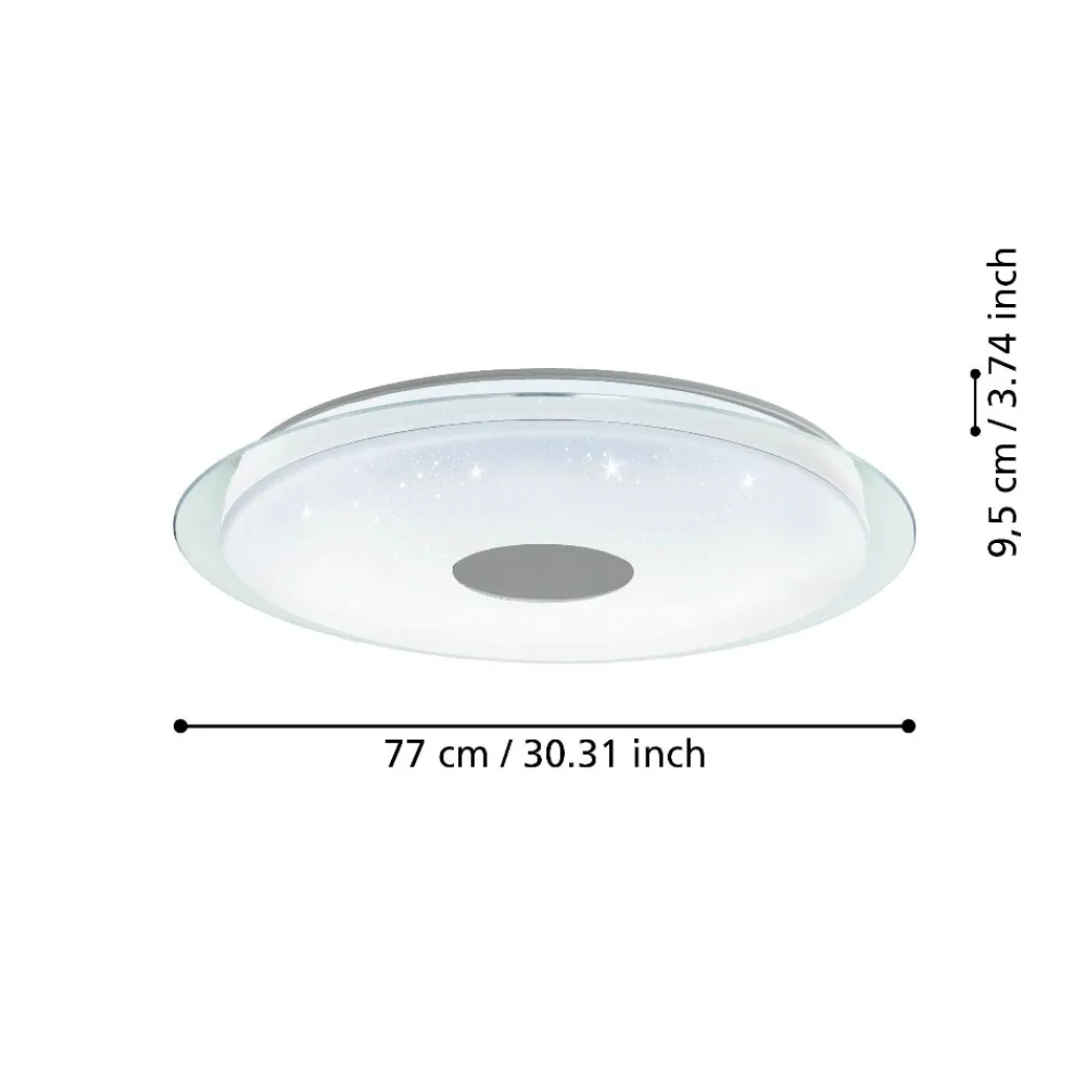 Plafoniere Moderne-Eglo Lanciano z plafoniera tonda moderna 77cm led da 2700k a 6500k