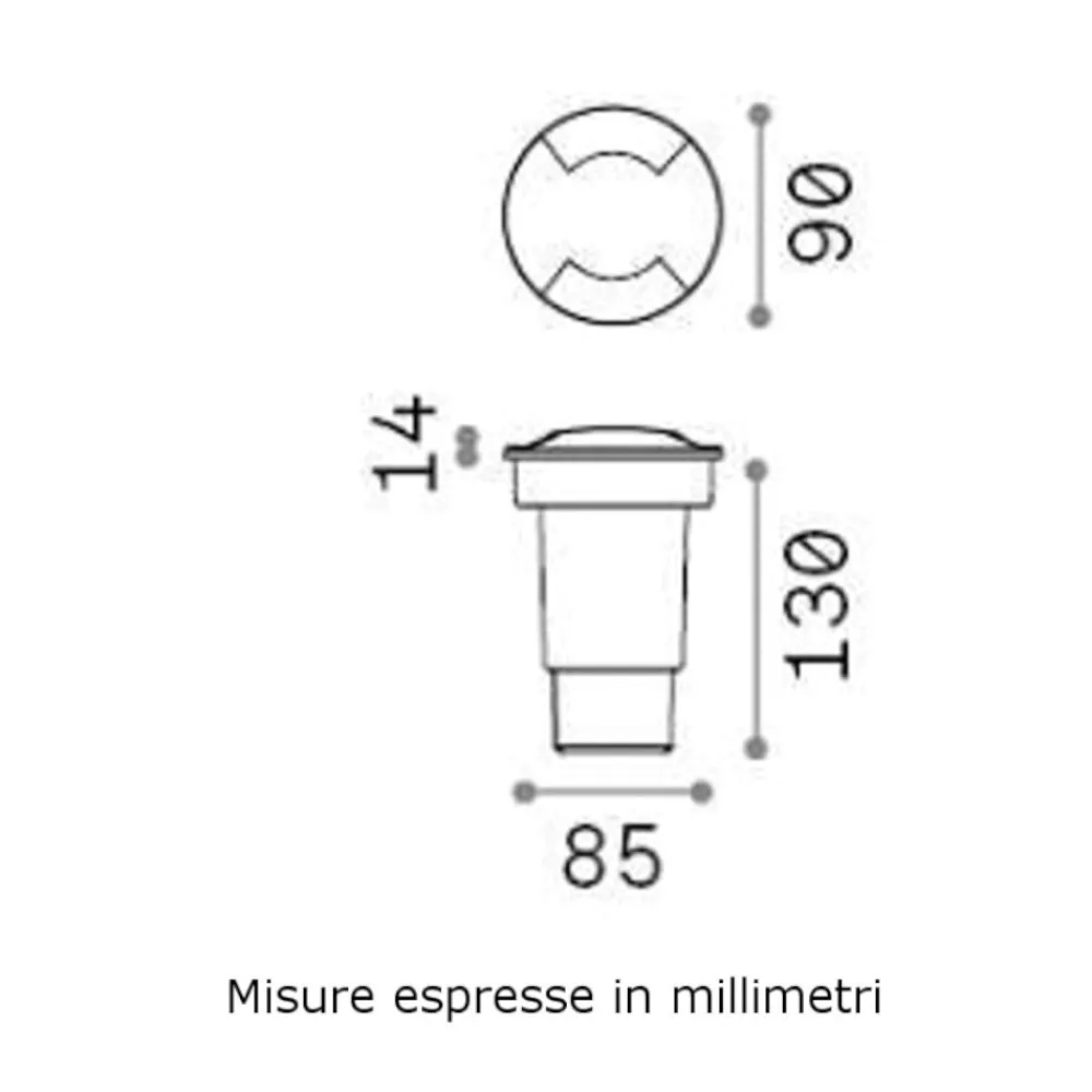 Faretti Da Esterno-Ideal Lux Landing faretto per esterno da incasso nero