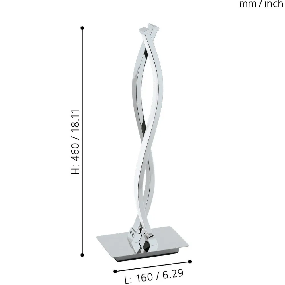 Lampade Da Tavolo-Eglo Lasana lampada design da tavolo moderna led 10w 3000k cromo