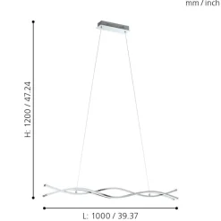 Lampadari Moderni-Eglo Lasana lampadario design led 39w 3000k per soggiorno moderno