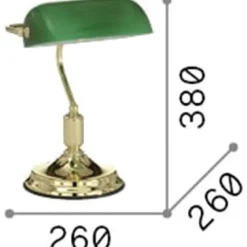 Lampade Da Tavolo-Ideal Lux Lawyer tl1 lampada per scrivania classica ottone lucido vetro verde