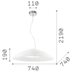 Lampadari Cucina-Ideal Lux Lena sp3 d74 lampadario per cucina bianco
