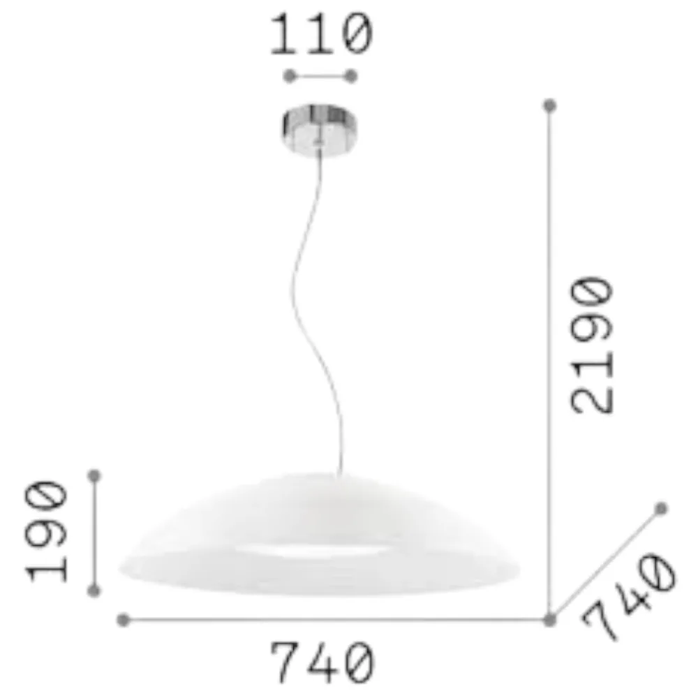 Lampadari Cucina-Ideal Lux Lena sp3 d74 lampadario per cucina bianco