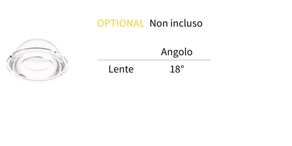 Illuminazione A Binario-Ideal Lux Lente ottica 18 gradi accessorio per faretto 14w 48v serie