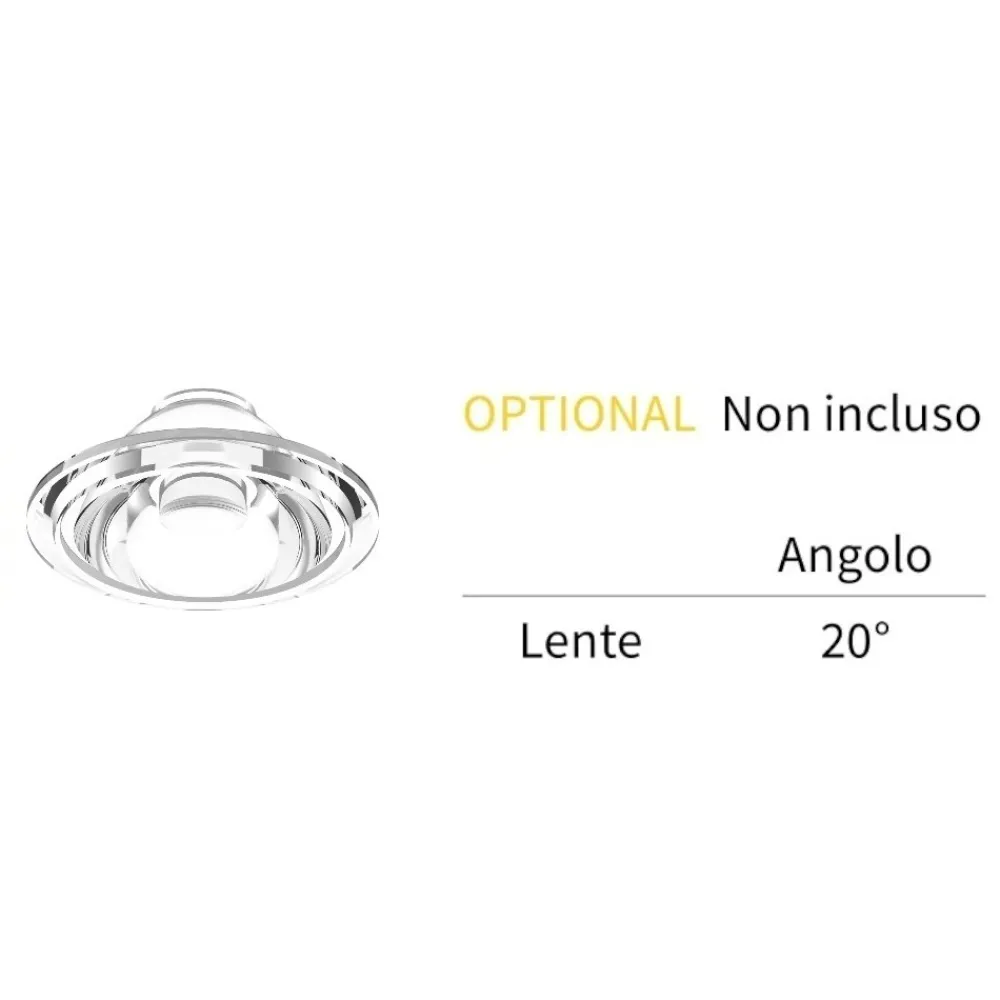 Illuminazione A Binario-Ideal Lux Lente ottica 20 gradi accessorio per faretto 5w 48v