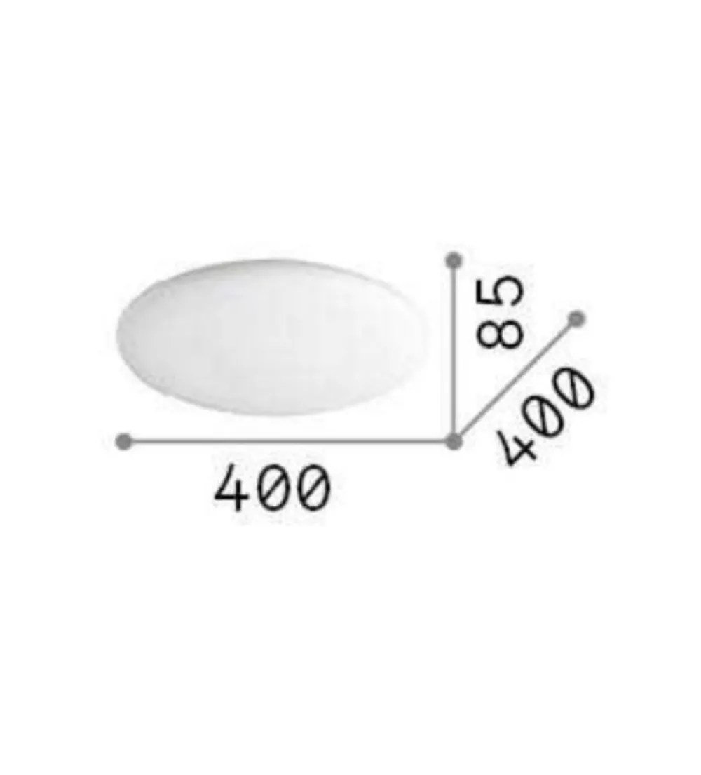 Plafoniere Moderne-Ideal Lux Level pl d40 plafoniera a led 22w 3000k ovale 40cm vetro bianco