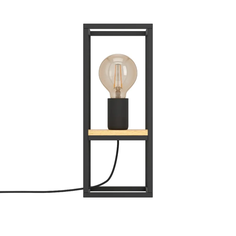 Lampade Da Tavolo-Eglo Libertad lampada da tavolo nera design minimal