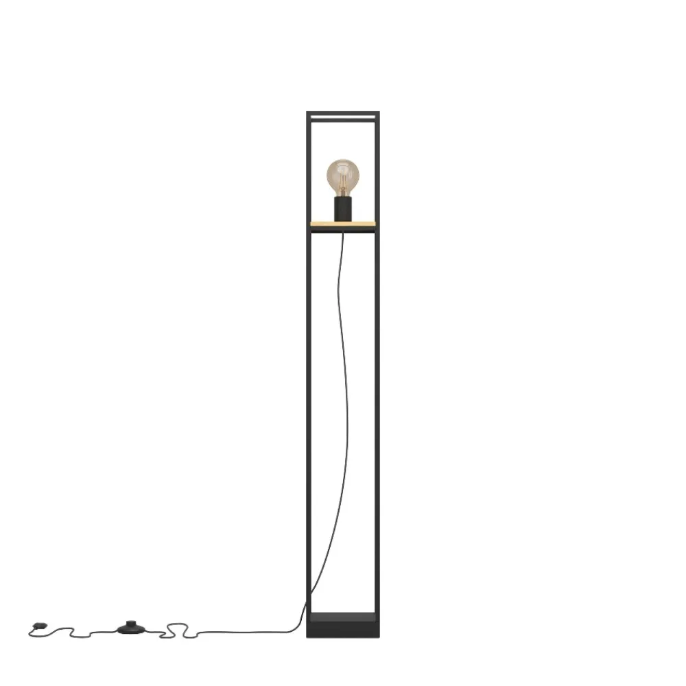 Lampade Da Terra-Eglo Libertad lampada da terra moderna rettangolare nera