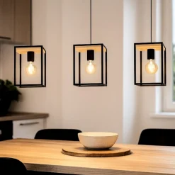 Lampadari Cucina-Eglo Libertad lampadario per tavolo da cucina 3 luci
