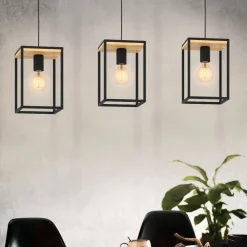 Lampadari Cucina-Eglo Libertad lampadario per tavolo da cucina 3 luci