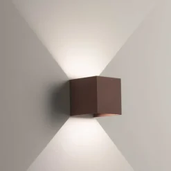 Applique Da Esterno-Life Electronics Life applique cubo da esterno led 7w 4000k marrone fp