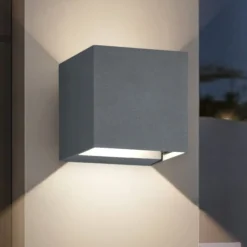 Applique Da Esterno-Life Electronics Life applique cubo led 20w 3000k 4000k 5000k antracite per esterno
