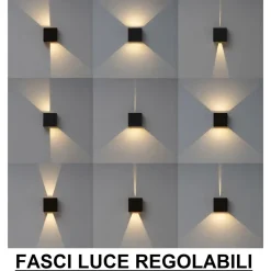 Applique Da Esterno-Life Electronics Life applique cubo led 20w 3000k 4000k 5000k antracite per esterno