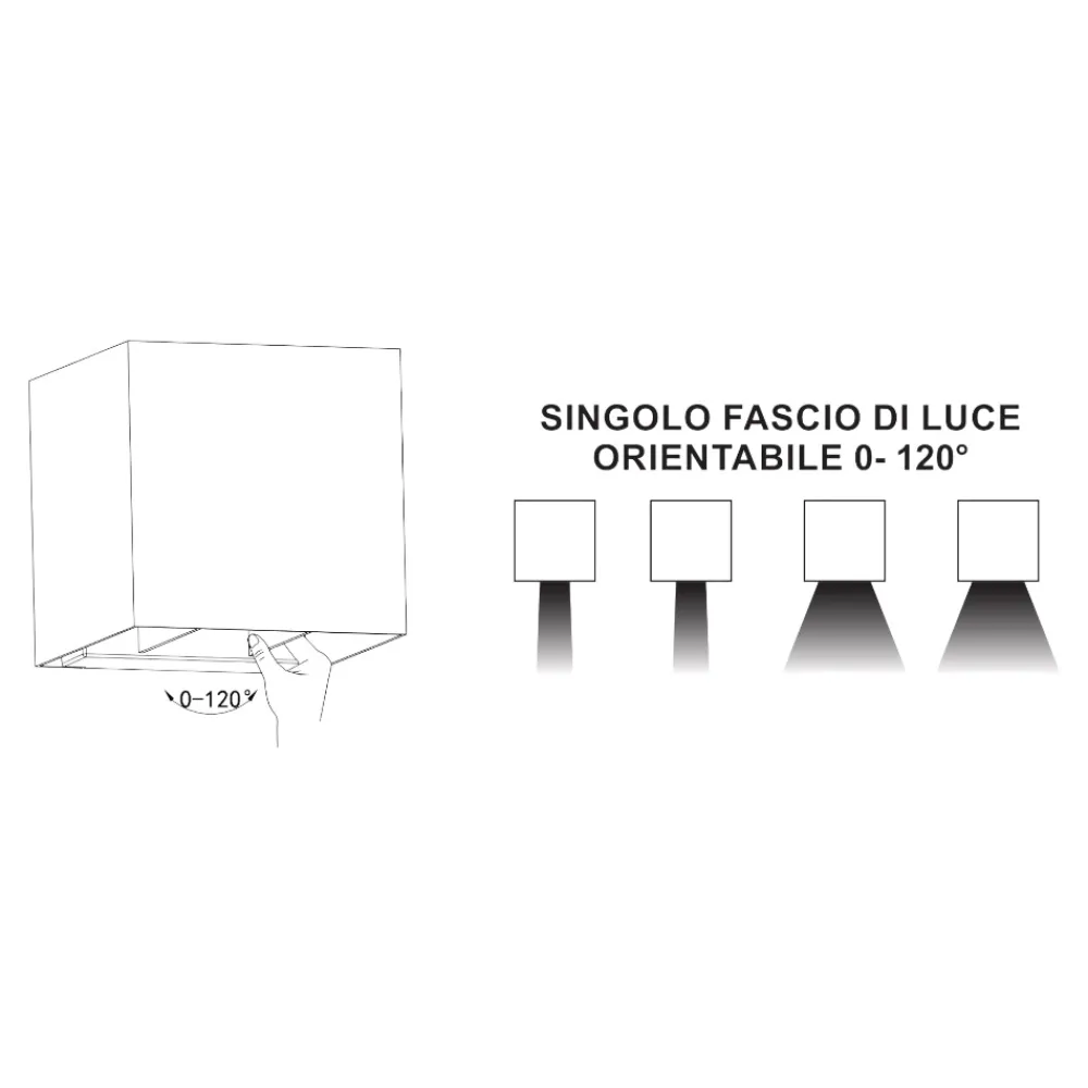 Applique Da Esterno-Life Electronics Life applique da esterno bianco solare crepuscolare movimento led 4000k 5w
