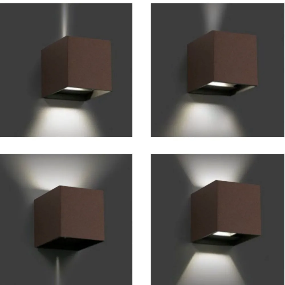 Applique Da Esterno-Life Electronics Life applique da esterno cubo marrone led 7w 3000k fp